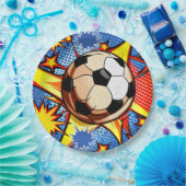 Voetbal Burst Papieren Bordje (Feest)