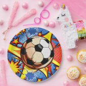 Voetbal Burst Papieren Bordje (Feest)