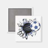 Voetbal Burst T-shirts en geschenken Magneet (Voorkant / Achterkant)