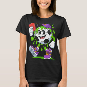 Voetbal Byll Cartoon Drip Rode Kaart Pret T-shirt