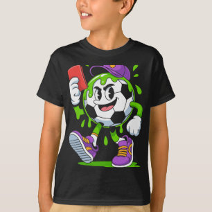 Voetbal Byll Cartoon Drip Rode Kaart Pret T-shirt