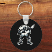 Voetbal Byll Dabbing Grappige Speler Voetbal _1 Sleutelhanger (Voorkant)