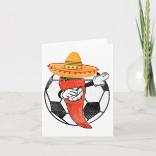 Voetbal Byll Dabbing Hete Peper Mexicaanse Chili C Kaart