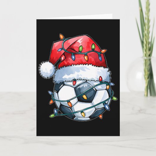 Voetbal Byll Kerstman Hoed Kerstmis Grappig Kerst Kaart (Voorkant)
