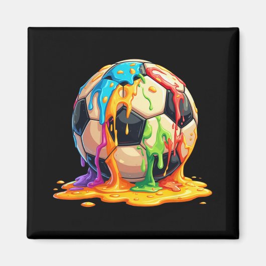 Voetbal Byll Kleur Crème Drip Jeugd Drip Voetbal V Magneet (Voorkant)