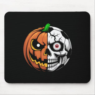 Voetbal Byll Pompoen Schedel Halloween Voetbal Spe Muismat