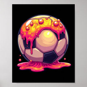 Voetbal Byll Rode Crème Druppel Jeugd Druppel Voet Poster