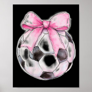Voetbal Byll Roze Coquette Strikje Fijne Lint Meis Poster
