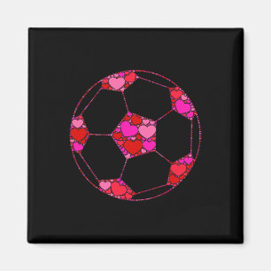 Voetbal Byll Roze Rode Hart Voor Vrouwen Mannen - Magneet