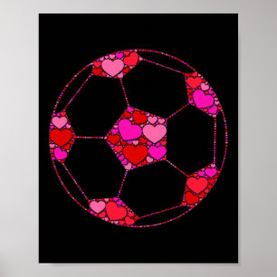 Voetbal Byll Roze Rode Hart Voor Vrouwen Mannen - Poster