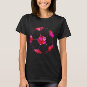 Voetbal Byll Roze Rode Hart Voor Vrouwen Mannen - T-shirt
