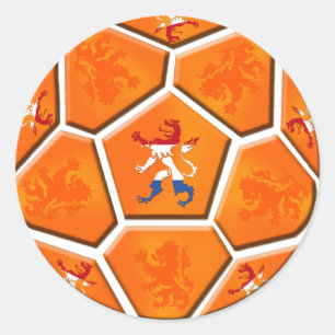 Voetbal cadeaus Nederlandse vlag Ronde Sticker