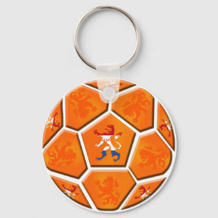 Voetbal cadeaus Nederlandse vlag Sleutelhanger