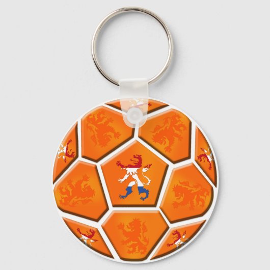 Voetbal cadeaus Nederlandse vlag Sleutelhanger (Voorkant)