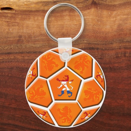 Voetbal cadeaus Nederlandse vlag Sleutelhanger (Voorkant)
