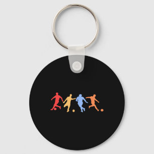 Voetbal Cadeaus - Retro Vintage Kleuren Voetbal Sleutelhanger