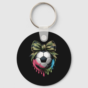 Voetbal Camouflage Boog Coquette Militair Sportief Sleutelhanger