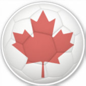 Voetbal Canadese vlag Sticker (Voorkant)