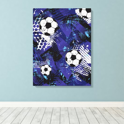 Voetbal Canvas Wall Art Afdruk (Insitu (Houten vloer))