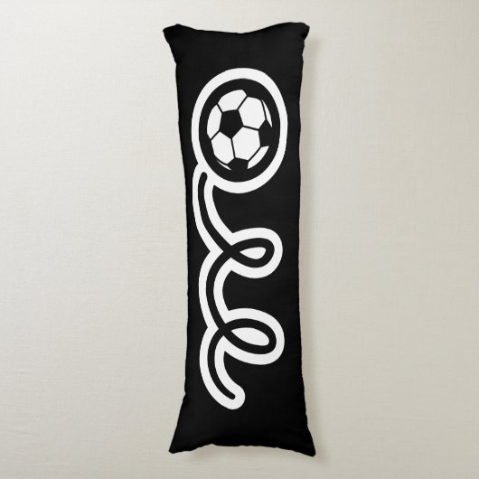 Voetbal cartoon aangepaste naam kind bed lichaamskussen (Voorkant Verticaal)