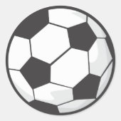 Voetbal Cartoon Ronde Sticker (Voorkant)