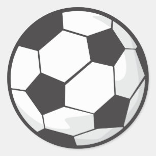 Voetbal Cartoon Ronde Sticker