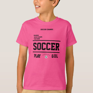 Voetbal champs gepersonaliseerde speler team kinde t-shirt