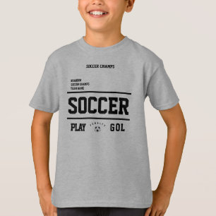 Voetbal champs gepersonaliseerde speler team kinde t-shirt