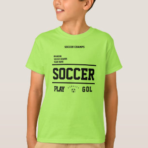 Voetbal champs gepersonaliseerde speler team kinde t-shirt