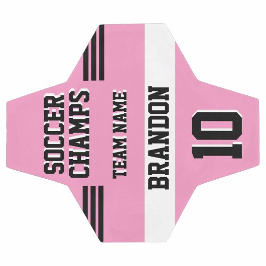 Voetbal Champs Roze Zwart Gepersonaliseerde Sport  (Enkel)