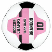 Voetbal Champs Roze Zwart Gepersonaliseerde Sport  (Voorkant)