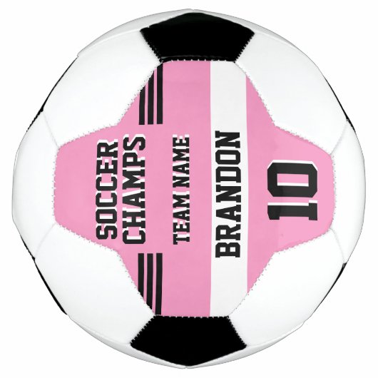 Voetbal Champs Roze Zwart Gepersonaliseerde Sport  (Voorkant)