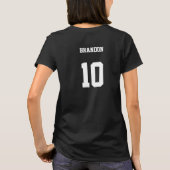 voetbal CHAMPS ZWART wit gepersonaliseerd GOL mam T-shirt (Achterkant)