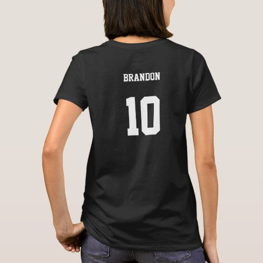 voetbal CHAMPS ZWART wit gepersonaliseerd GOL mam T-shirt (Achterkant)
