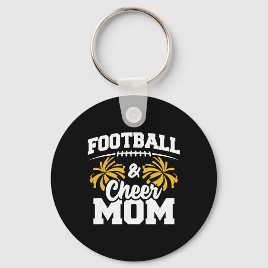 Voetbal Cheer Moeder - Cheerleader op de middelbar Sleutelhanger (Voorkant)