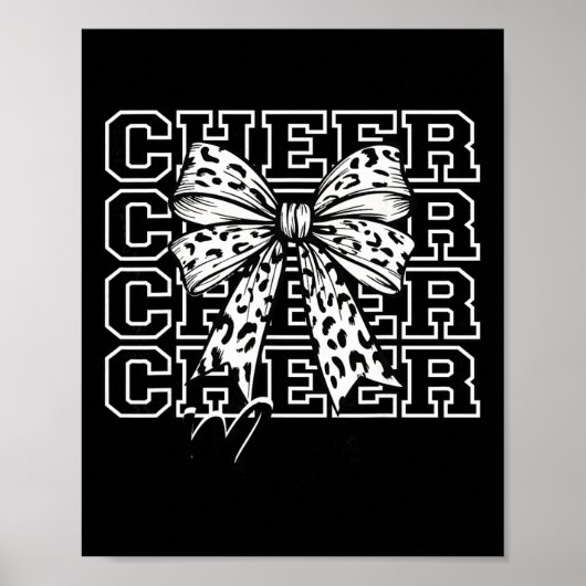 Voetbal Cheer Moeder Game Day Witte Boog Cheerlead Poster (Voorkant)