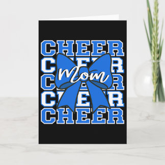 Voetbal Cheer Moeder Kampdag Blauwe Boog Cheerlead Kaart