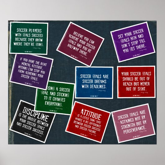 Voetbal citeert 10 Poster Collage in Kleuren op De (Voorkant)