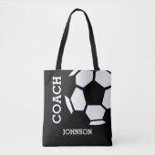 voetbal coach Aangepaste sport Modern Black Tote Bag (Voorkant)