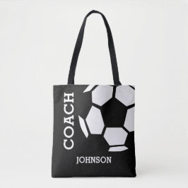 voetbal coach Aangepaste sport Modern Black Tote Bag
