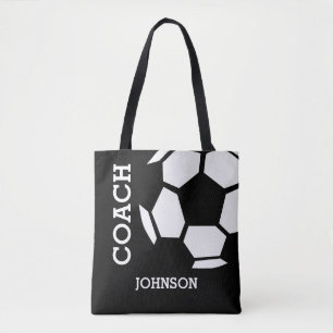 voetbal coach Aangepaste sport Modern Black Tote Bag