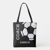 voetbal coach Aangepaste sport Modern Black Tote Bag (Achterkant)