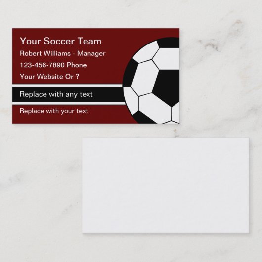 voetbal coach Aangepaste Visitekaartjes (Voorkant / Achterkant)