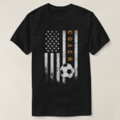 Voetbal coach Amerikaanse Vlag Design Soccer Train T-shirt (Design voorkant)