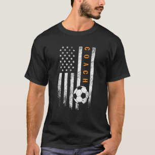 Voetbal coach Amerikaanse Vlag Soccer Trainer Coac T-shirt