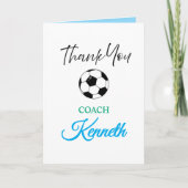 Voetbal coach appreciatie Kaart, dank u kaart (Voorkant)