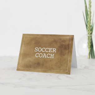 Voetbal coach Bedankt Definitie Eenvoudige bruine Kaart