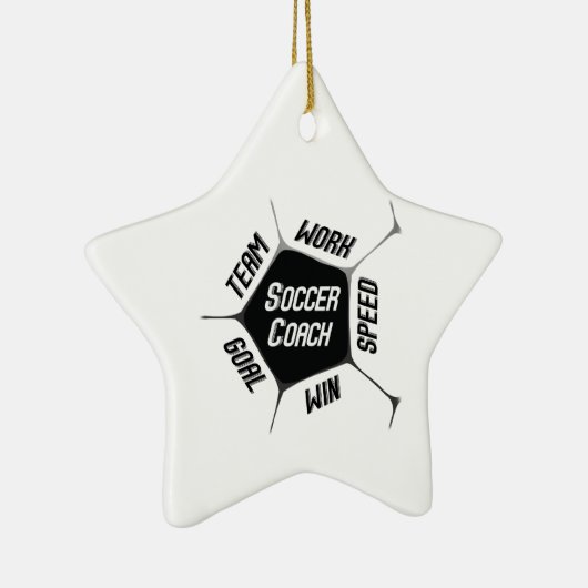 Voetbal coach Bedankt Grote Koel Keramisch Ornament (Rechts)