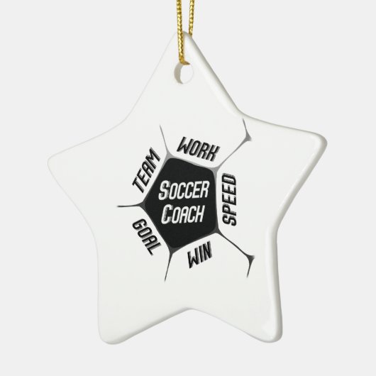 Voetbal coach Bedankt Grote Koel Keramisch Ornament (Links)