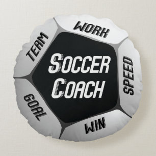 Voetbal coach Bedankt Grote Koel Rond Kussen